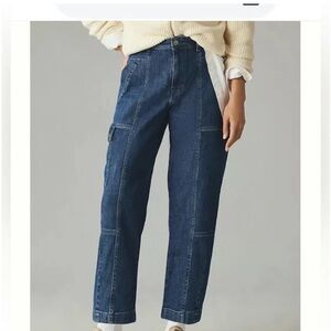 PILCRO UTILITY HIGH-RISE BARREL-LEG JEANS